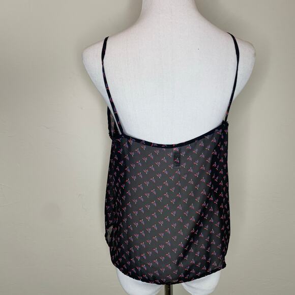 American Apparel Chiffon Tank Flowy Sz Small Abstract Floral Print - Picture 2 of 7